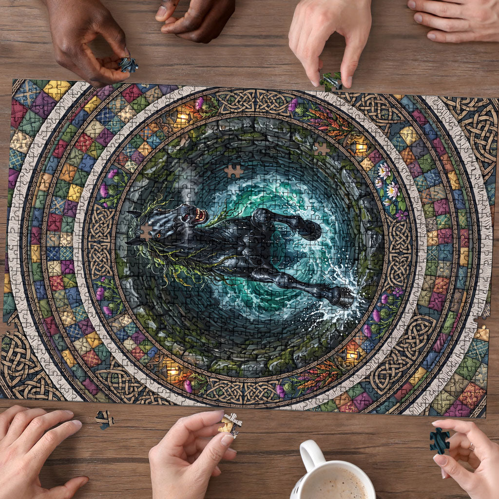 3D Illusion Kelpie Halloween Puzzle Celtic Water Horse Stone Well