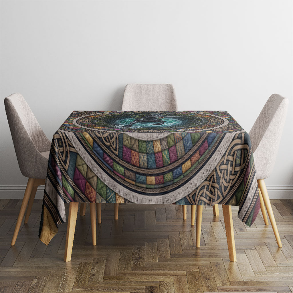 3D Illusion Kelpie Halloween Tablecloth Celtic Water Horse Stone Well