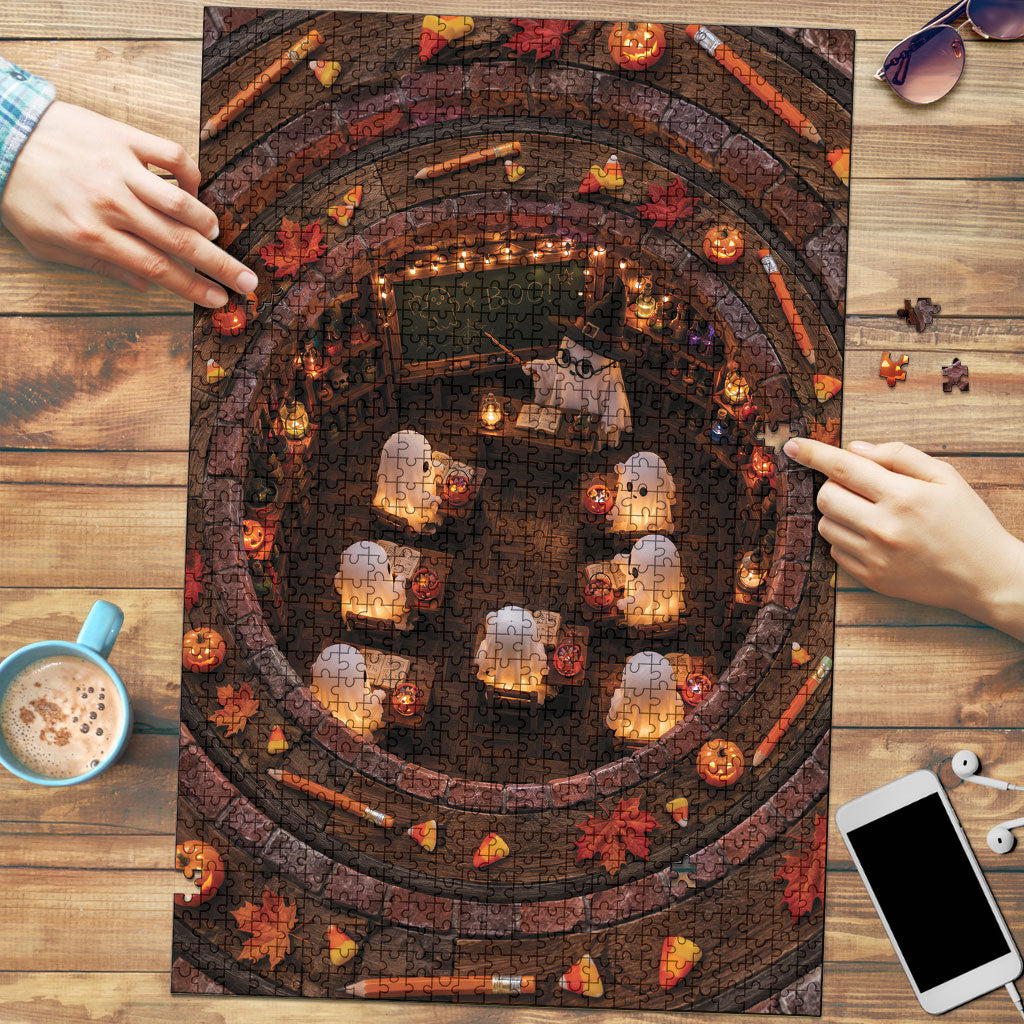 3D Illusion Boo Halloween Puzzle Cute Ghost School Magic Classroom