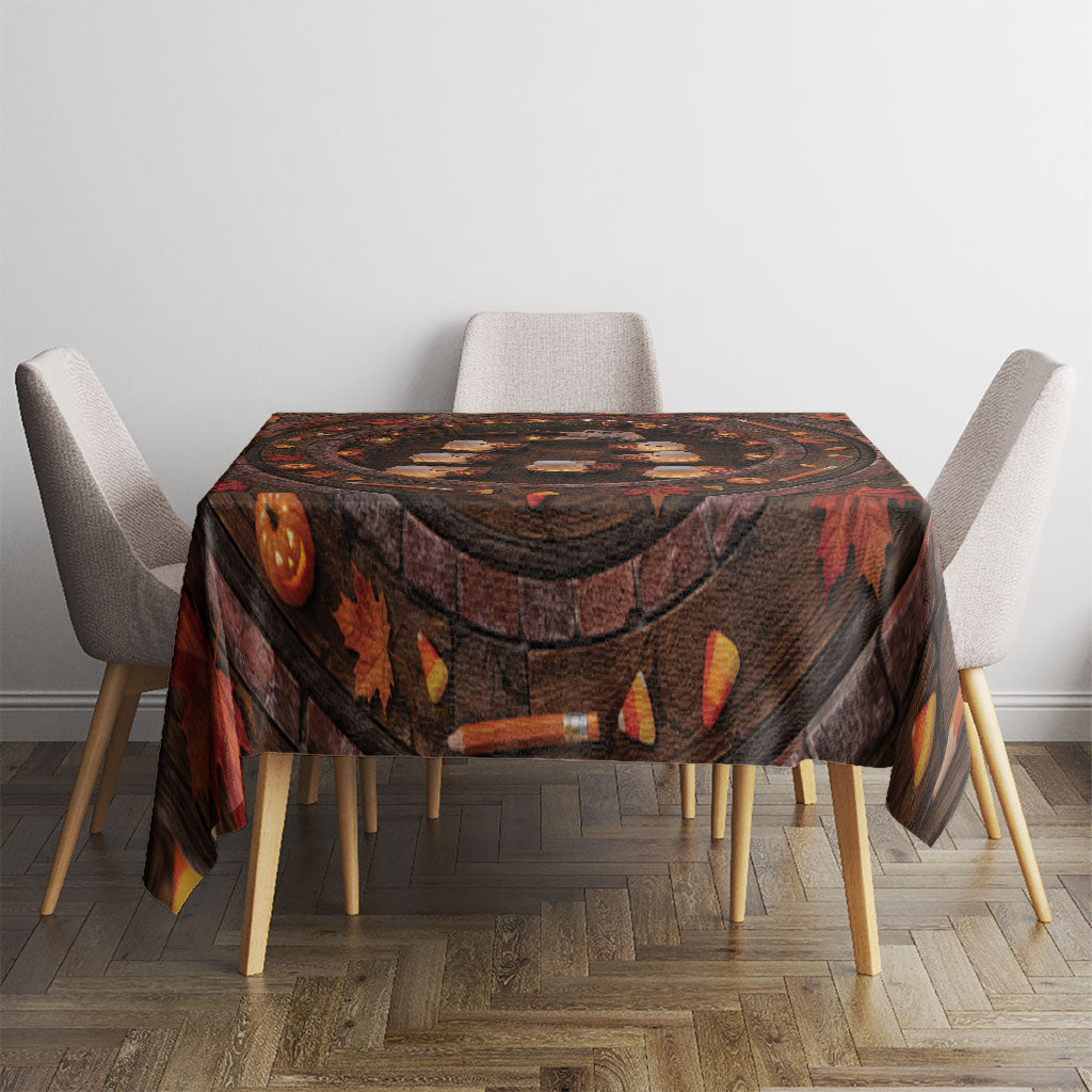 3D Illusion Boo Halloween Tablecloth Cute Ghost School Magic Classroom