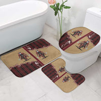 Western Yoke Bathroom Set Black Santa Cowboy Retro Style - Wonder Print Shop