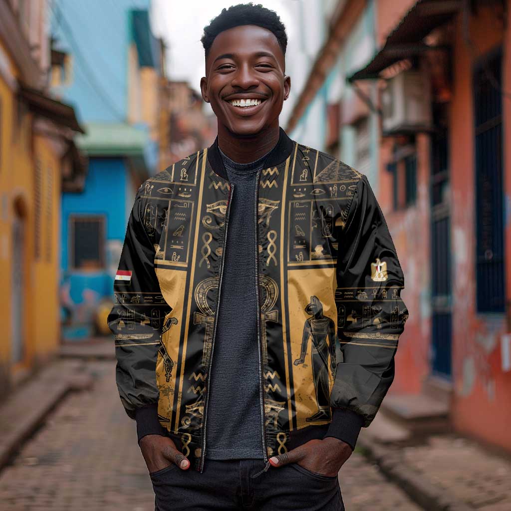 Personalized Egypt Bomber Jacket Ancient Ankh Luxury - Wonder Print Shop