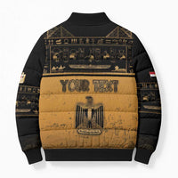 Personalized Egypt Bomber Puffer Jacket Ancient Ankh Luxury - Wonder Print Shop