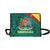 Grenada Canvas Bag with Leather Shoulder Strap Coat Of Arms With Bougainvillea Flowers LT7