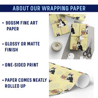 Easter Day Cat Bunny Ears Eggs Graphic Wrapping Paper Roll