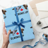 Elbows Up Wrapping Paper Roll Canada Goose Vs Eagle Maple Leaf - Wonder Print Shop