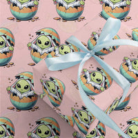 Funny Alien Bunny Ears Easter Wrapping Paper Roll Extraterrestrial Gift
