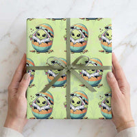Funny Alien Bunny Ears Easter Wrapping Paper Roll Extraterrestrial Gift