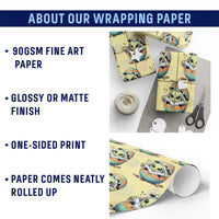 Funny Alien Bunny Ears Easter Wrapping Paper Roll Extraterrestrial Gift