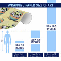 Funny Alien Bunny Ears Easter Wrapping Paper Roll Extraterrestrial Gift
