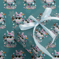 Funny Baseball Easter Wrapping Paper Roll Drip Ice Cream Bunny Easter