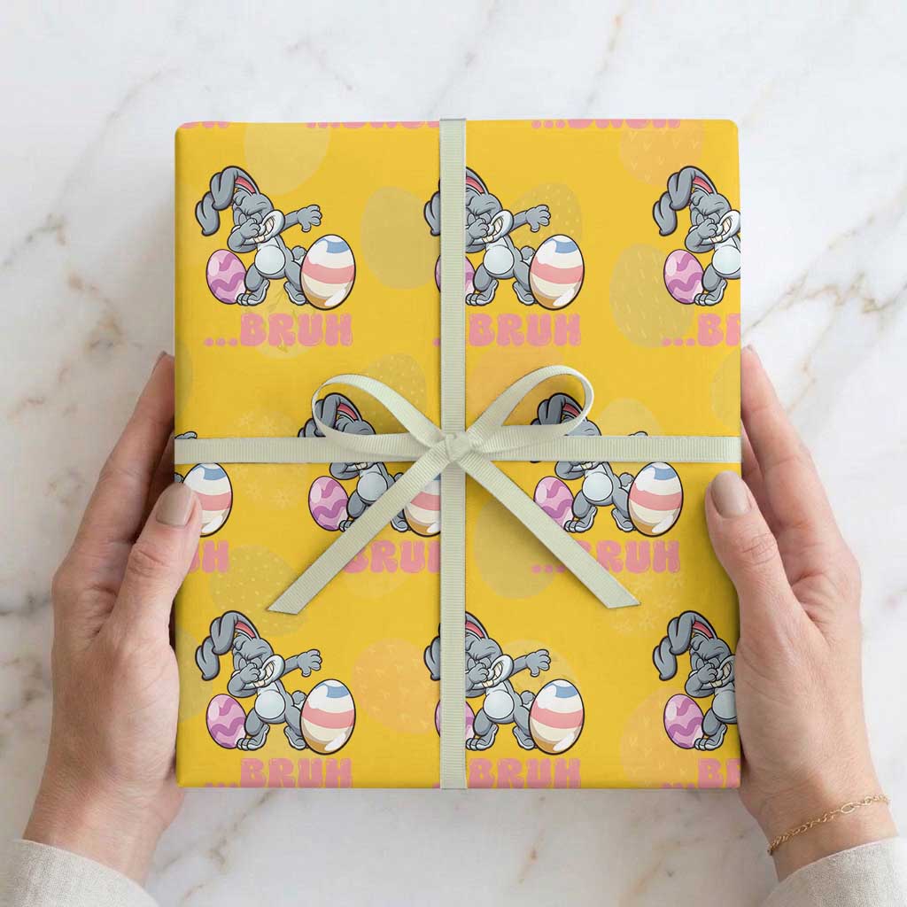 Funny Bruh Dab Rabbit Eggs Easter Day Wrapping Paper Roll