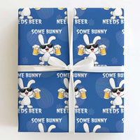 Funny Easter Bunny Drinking Beer Wrapping Paper Roll Some Bunny Needs Beer