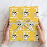 Funny Easter Bunny Drinking Beer Wrapping Paper Roll Some Bunny Needs Beer