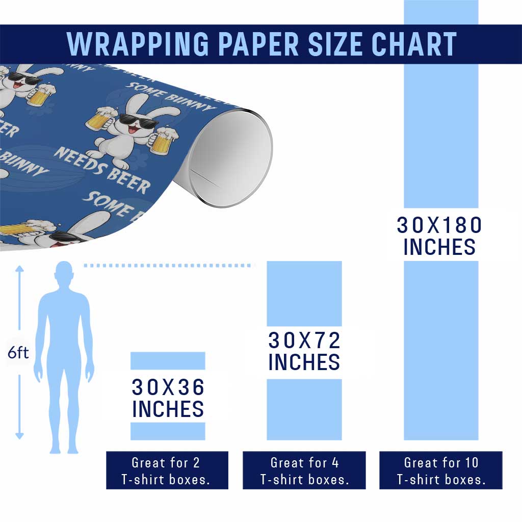 Funny Easter Bunny Drinking Beer Wrapping Paper Roll Some Bunny Needs Beer