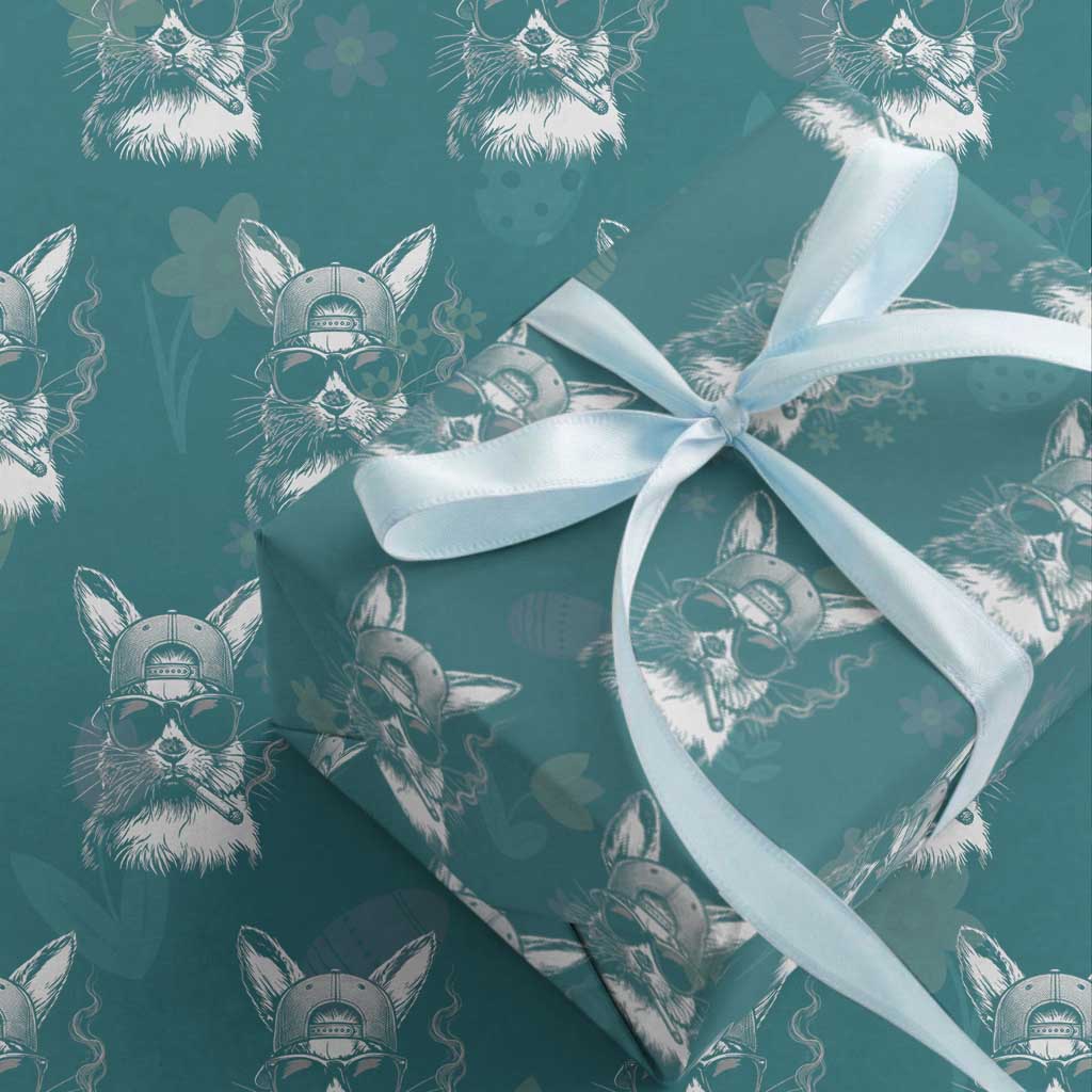 Funny Easter Bunny Smoking Meme Wrapping Paper Roll