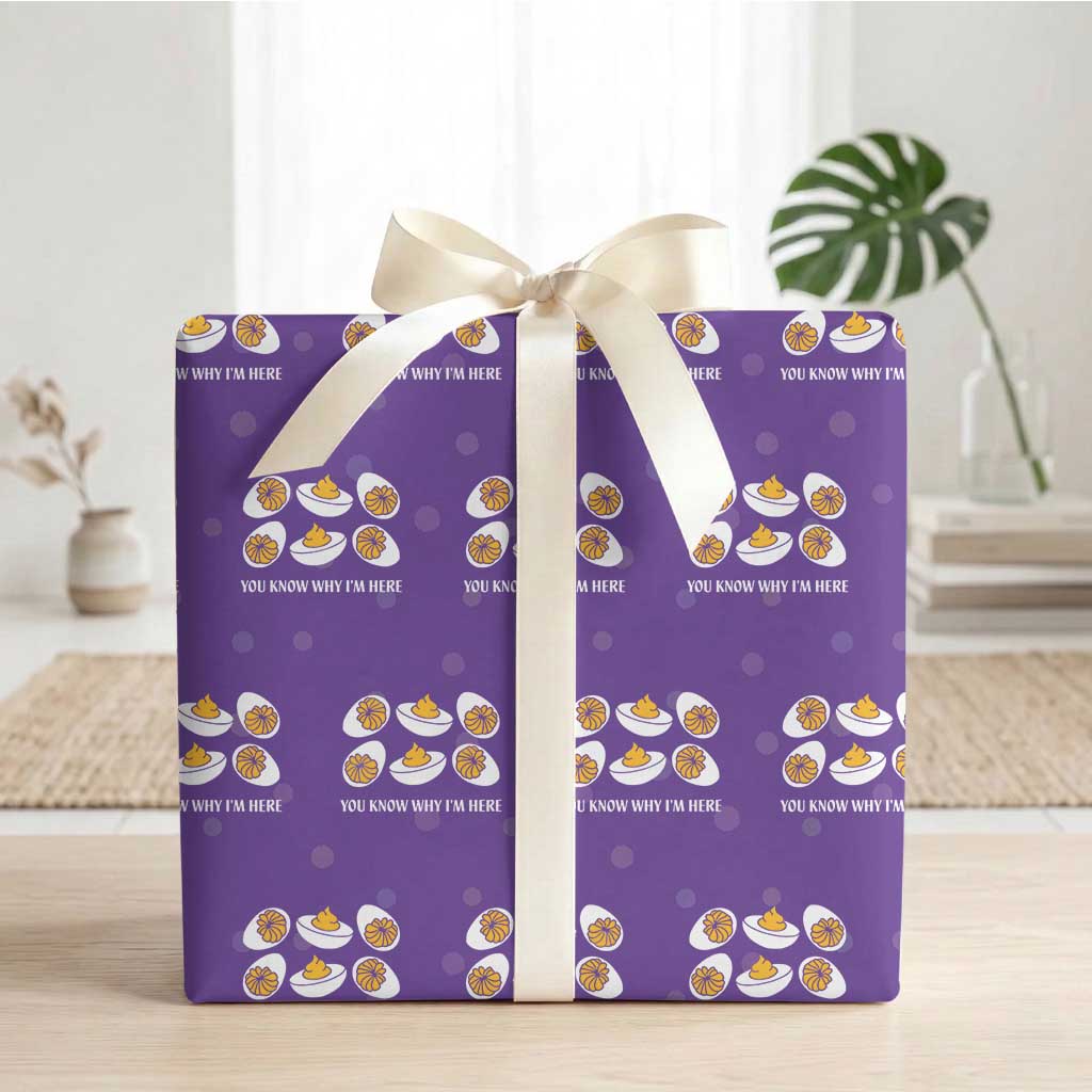 Funny Easter Day Thanksgiving Deviled Egg Wrapping Paper Roll You Know Why I'm Here