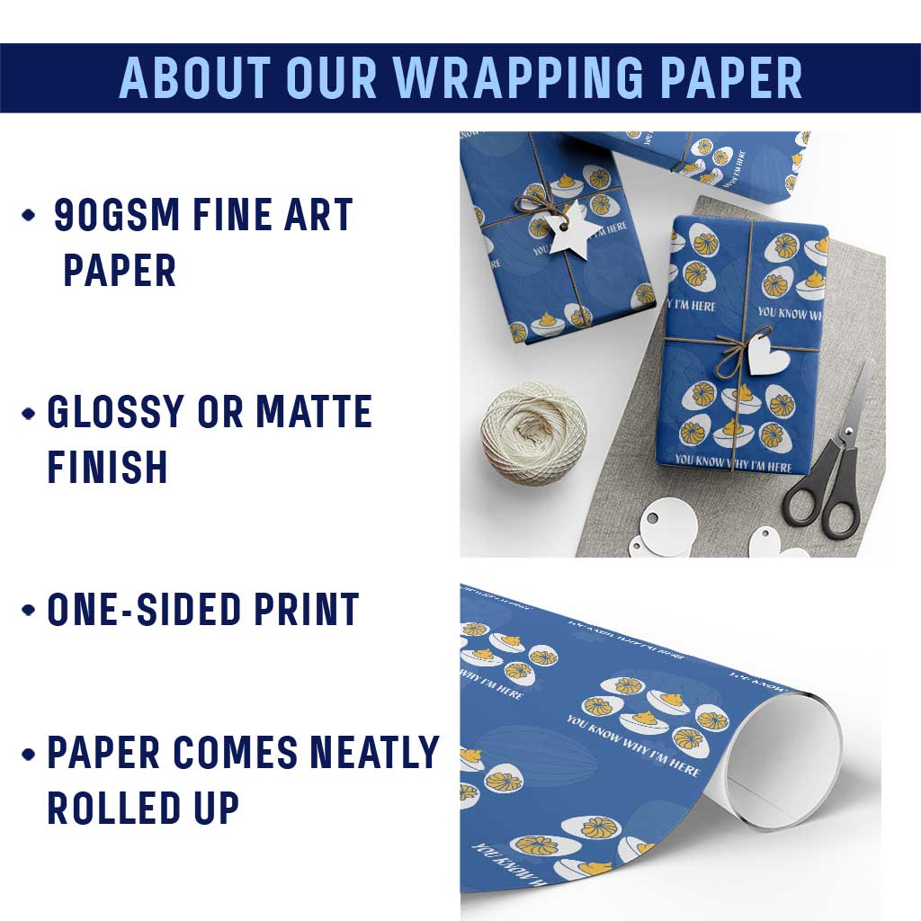 Funny Easter Day Thanksgiving Deviled Egg Wrapping Paper Roll You Know Why I'm Here