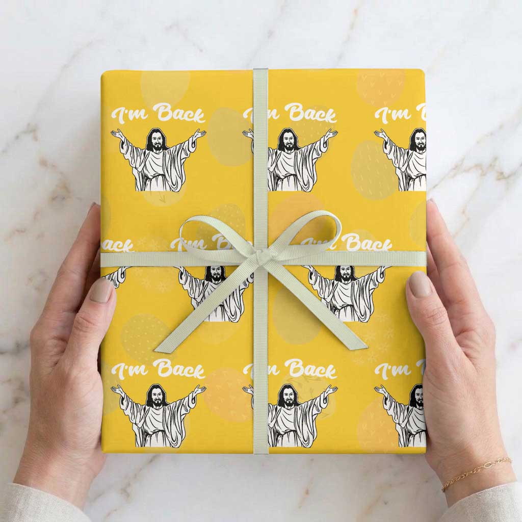 Funny Easter Jesus Meme Wrapping Paper Roll I'm Back