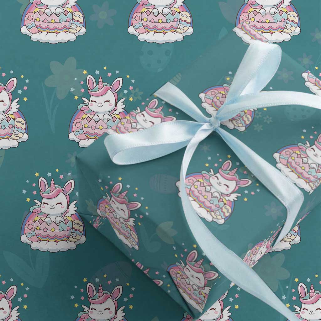 Funny Easter Unicorn Bunny Easter Eggs Wrapping Paper Roll