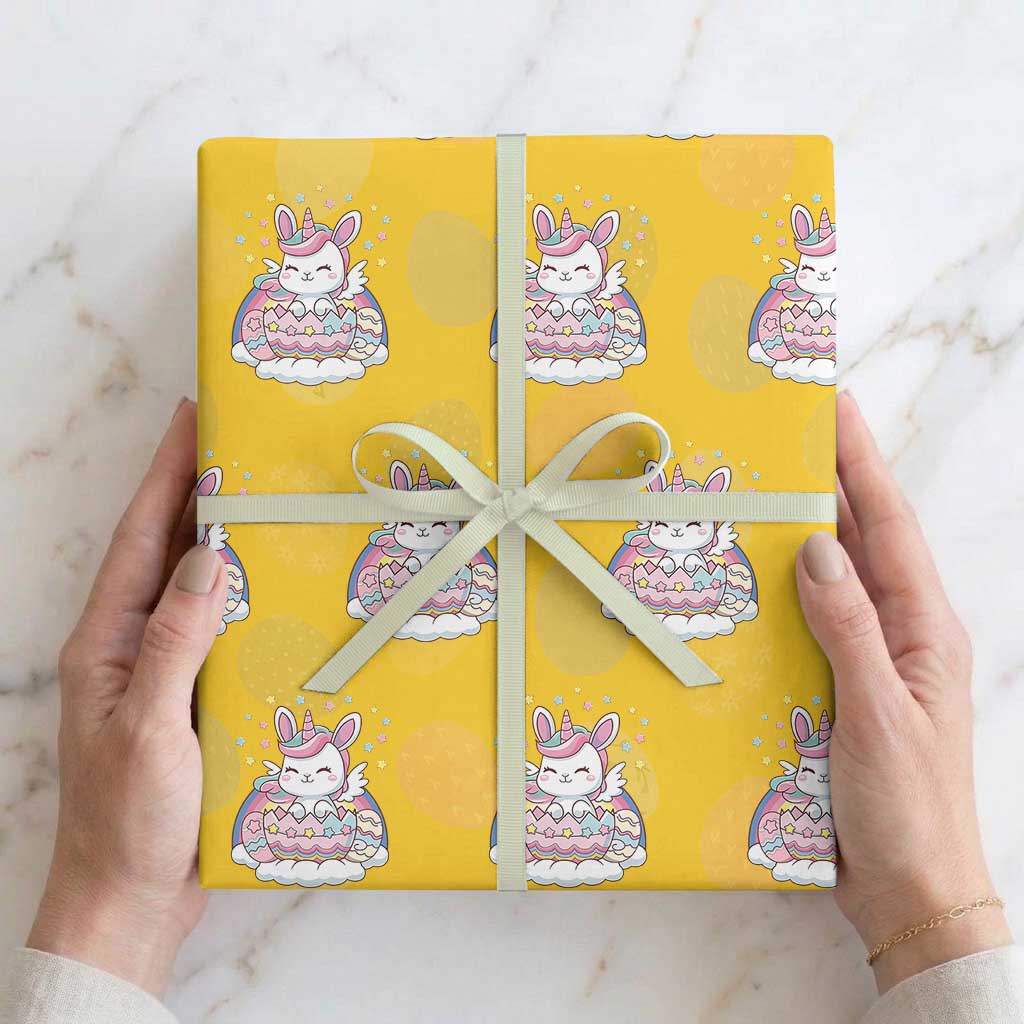Funny Easter Unicorn Bunny Easter Eggs Wrapping Paper Roll