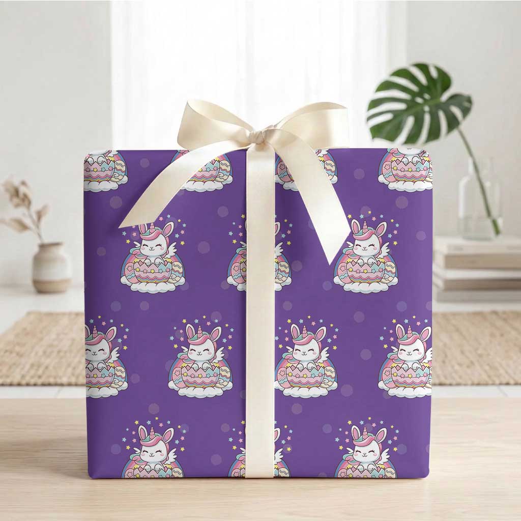 Funny Easter Unicorn Bunny Easter Eggs Wrapping Paper Roll