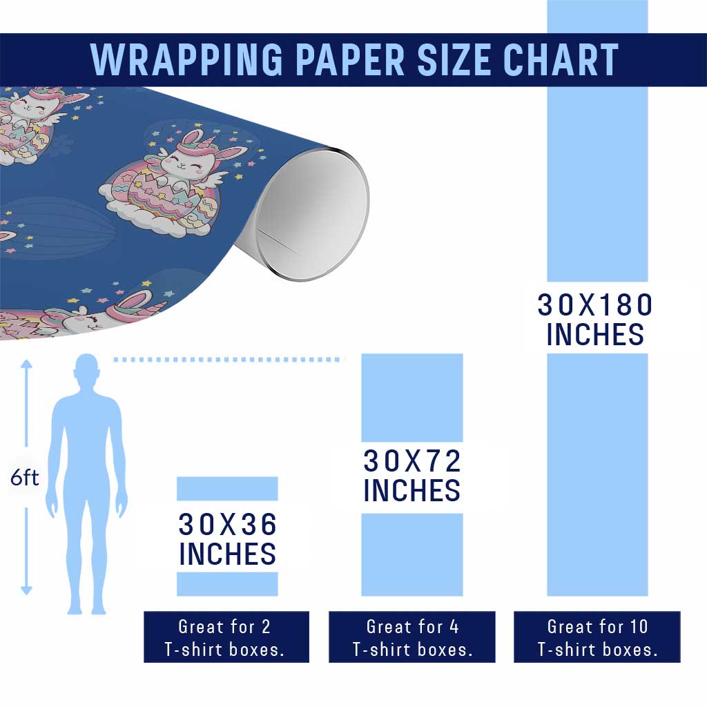 Funny Easter Unicorn Bunny Easter Eggs Wrapping Paper Roll