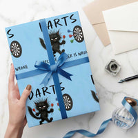 Funny Grumpy Cat Dart Player Wrapping Paper Roll Because Murder Is Wrong Pub Game Gift - Wonder Print Shop