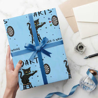 Funny Grumpy Cat Darts Wrapping Paper Roll Because Murder Is Wrong - Wonder Print Shop