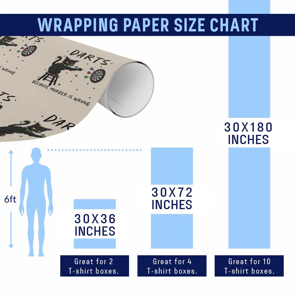 Funny Grumpy Cat Darts Wrapping Paper Roll Because Murder Is Wrong - Wonder Print Shop