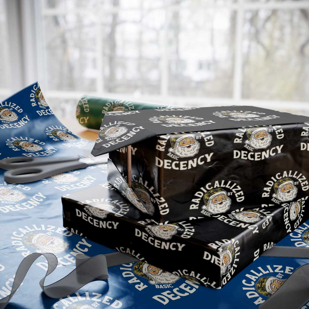 Funny Santa Camo Christmas Wrapping Paper Roll Radicalized By Basic Decency - Wonder Print Shop