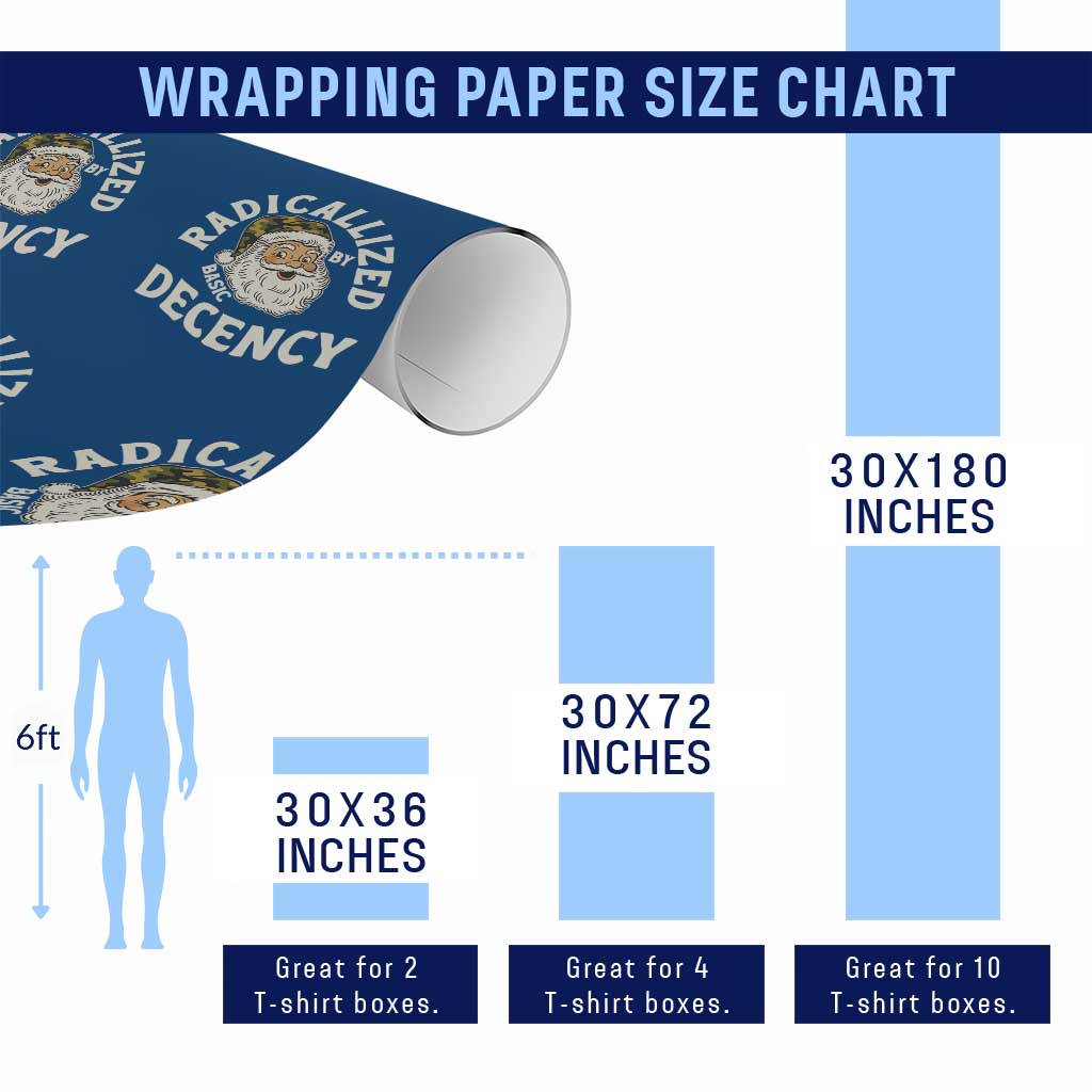 Funny Santa Camo Christmas Wrapping Paper Roll Radicalized By Basic Decency - Wonder Print Shop