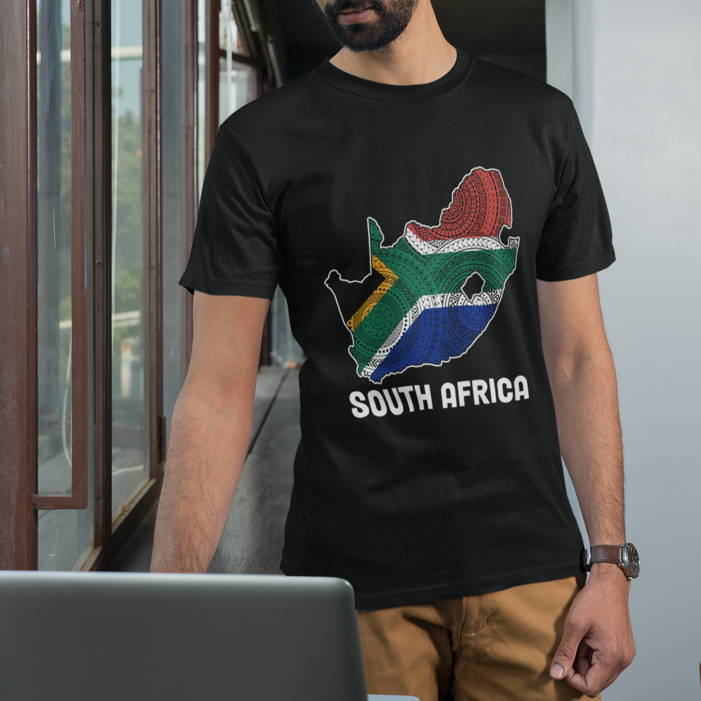 South Africa Pride T Shirt South African Flag Map - Wonder Print Shop