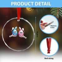 Gothic Easter Gift Crystal Glass Ornament Skeleton Hands Holding Easter Eggs