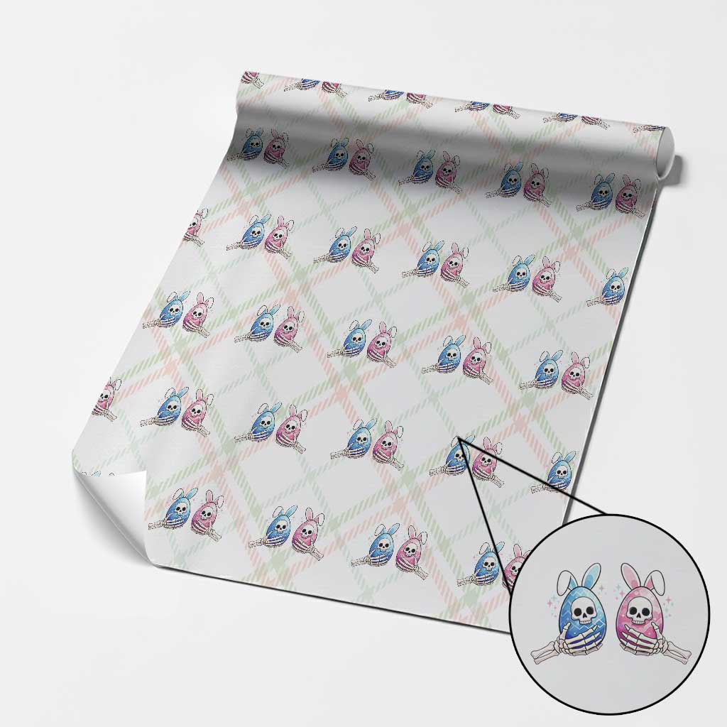 Gothic Easter Gift Wrapping Paper Roll Skeleton Hands Holding Easter Eggs