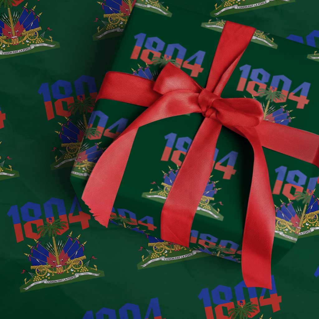 Haiti 1804 Independence Year Graphic Wrapping Paper Roll Haitian Pride Coat of Arms National Heritage