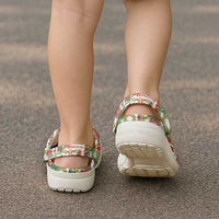Hawaiian Santa Christmas Pattern Clogs Shoes White Version - Wonder Print Shop