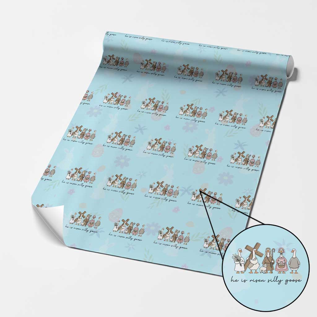 He Is Risen Silly Goose Wrapping Paper Roll Funny Christian Easter