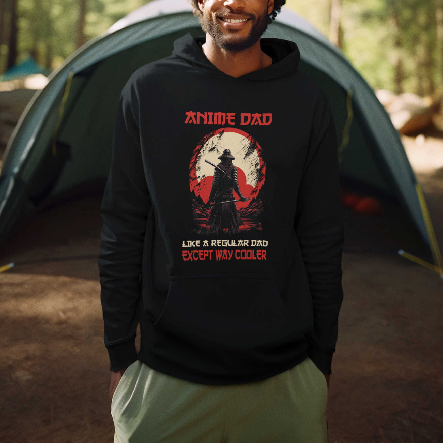 Japanese Samurai Hoodie Anime Dad Like A Regular Dad Except Way Cooler - Wonder Print Shop