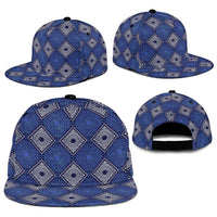 Indigo Diamond African Ankara Pattern Snapback Cap