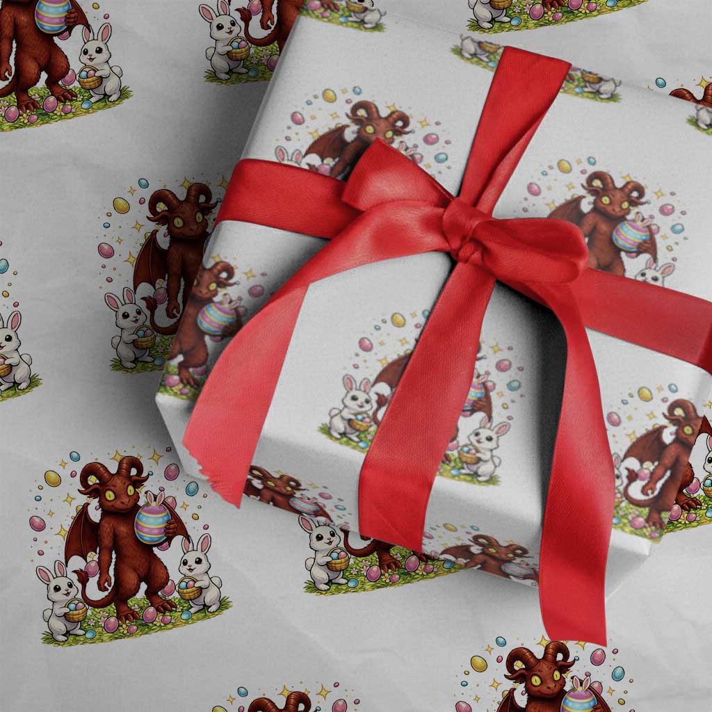 Jersey Devil Easter Egg Hunt Wrapping Paper Roll Funny Pine Barrens Folklore Gift
