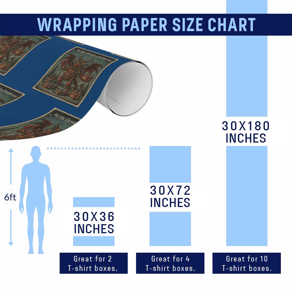 Jersey Devil Merry Devils Xmas Gift Wrapping Paper Roll - Wonder Print Shop