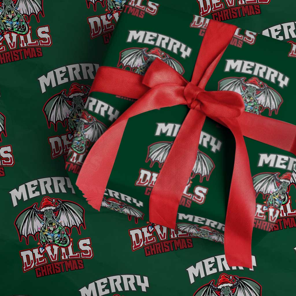 Jersey Devil Wrapping Paper Roll Merry Devils Xmas Cryptid Gift - Wonder Print Shop