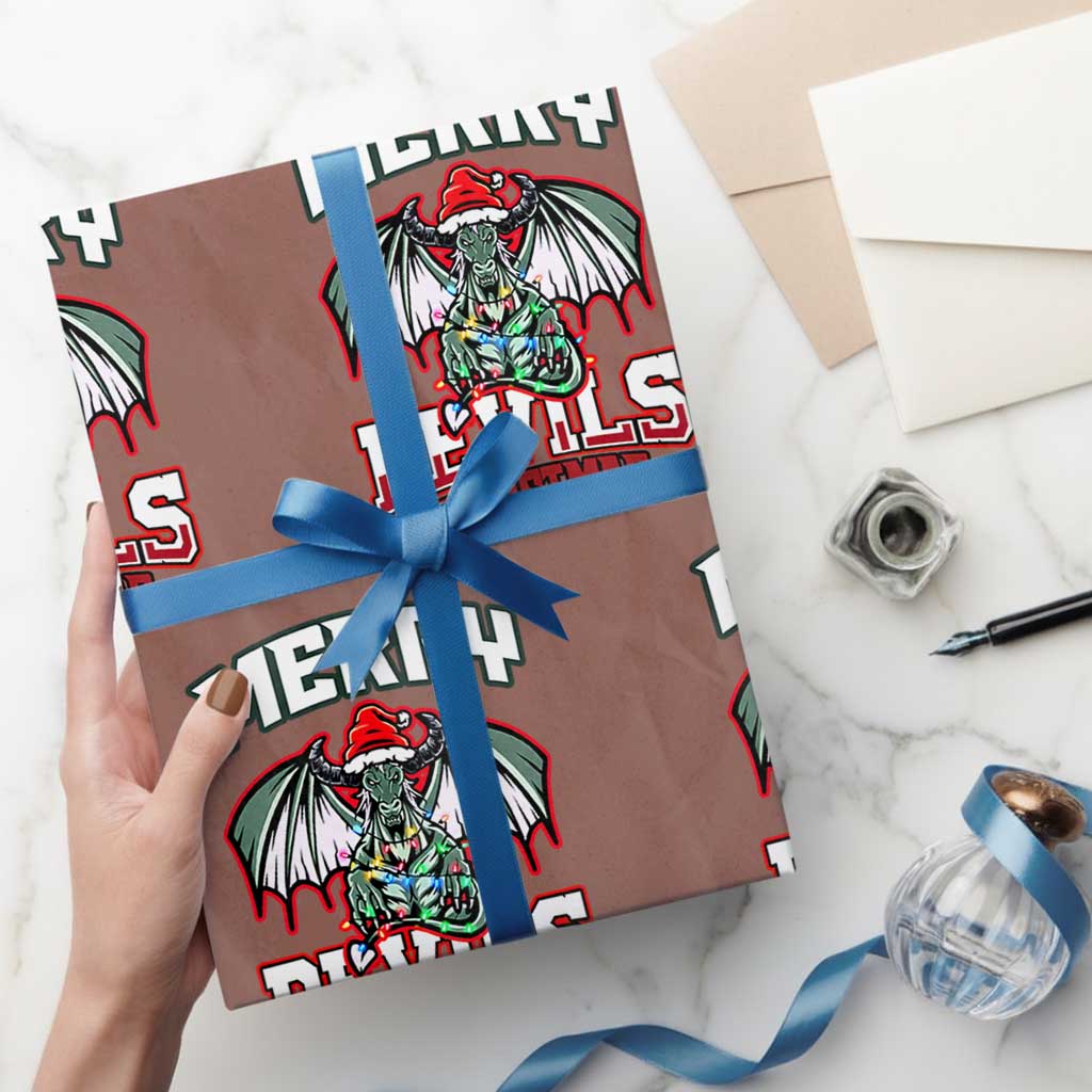 Jersey Devil Wrapping Paper Roll Merry Devils Xmas Cryptid Gift - Wonder Print Shop