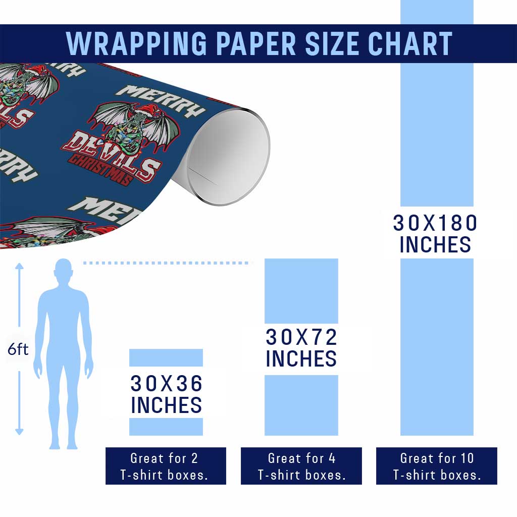 Jersey Devil Wrapping Paper Roll Merry Devils Xmas Cryptid Gift - Wonder Print Shop