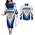 Finland Hockey 2024 Couples Matching Off The Shoulder Long Sleeve Dress and Long Sleeve Button Shirt Come on Leijonat