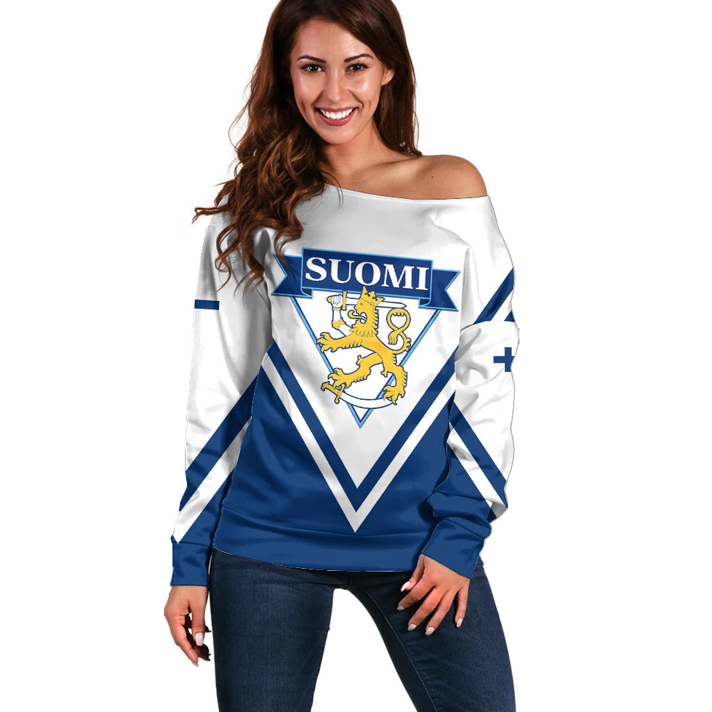 Finland Hockey 2024 Off Shoulder Sweater Come on Leijonat - Wonder Print Shop