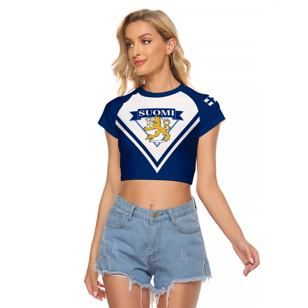 Finland Hockey 2024 Raglan Cropped T Shirt Come on Leijonat