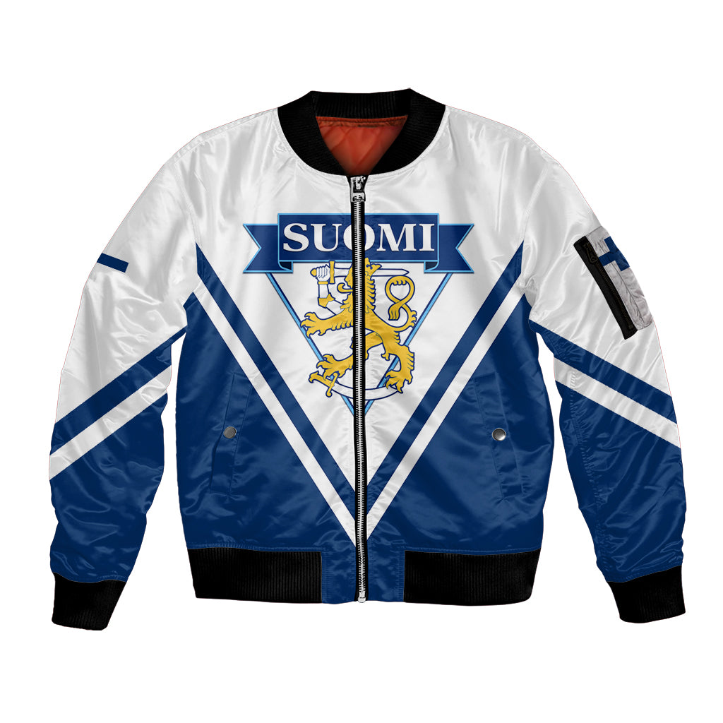 Finland Hockey 2024 Sleeve Zip Bomber Jacket Come on Leijonat