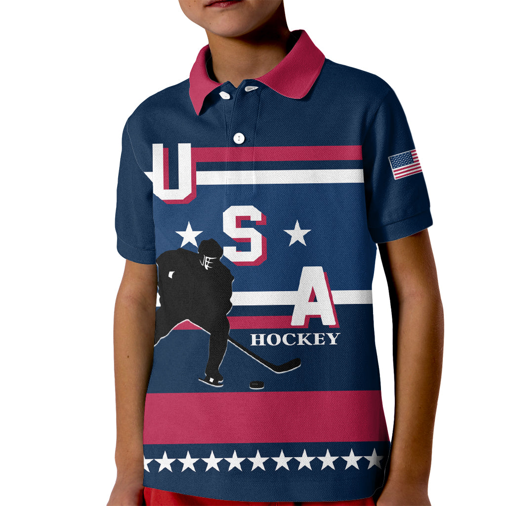 USA Hockey 2024 Kid Polo Shirt Go Team USA - Wonder Print Shop